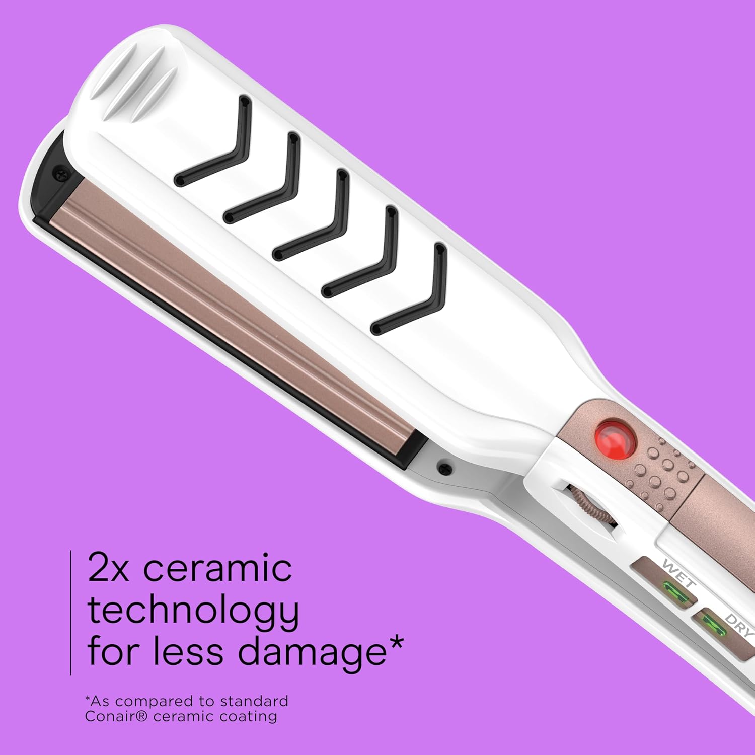 Conair Double Ceramic Flat Iron, 1 1/2-inch Wet-to-Dry Hair Straightener - Image 3