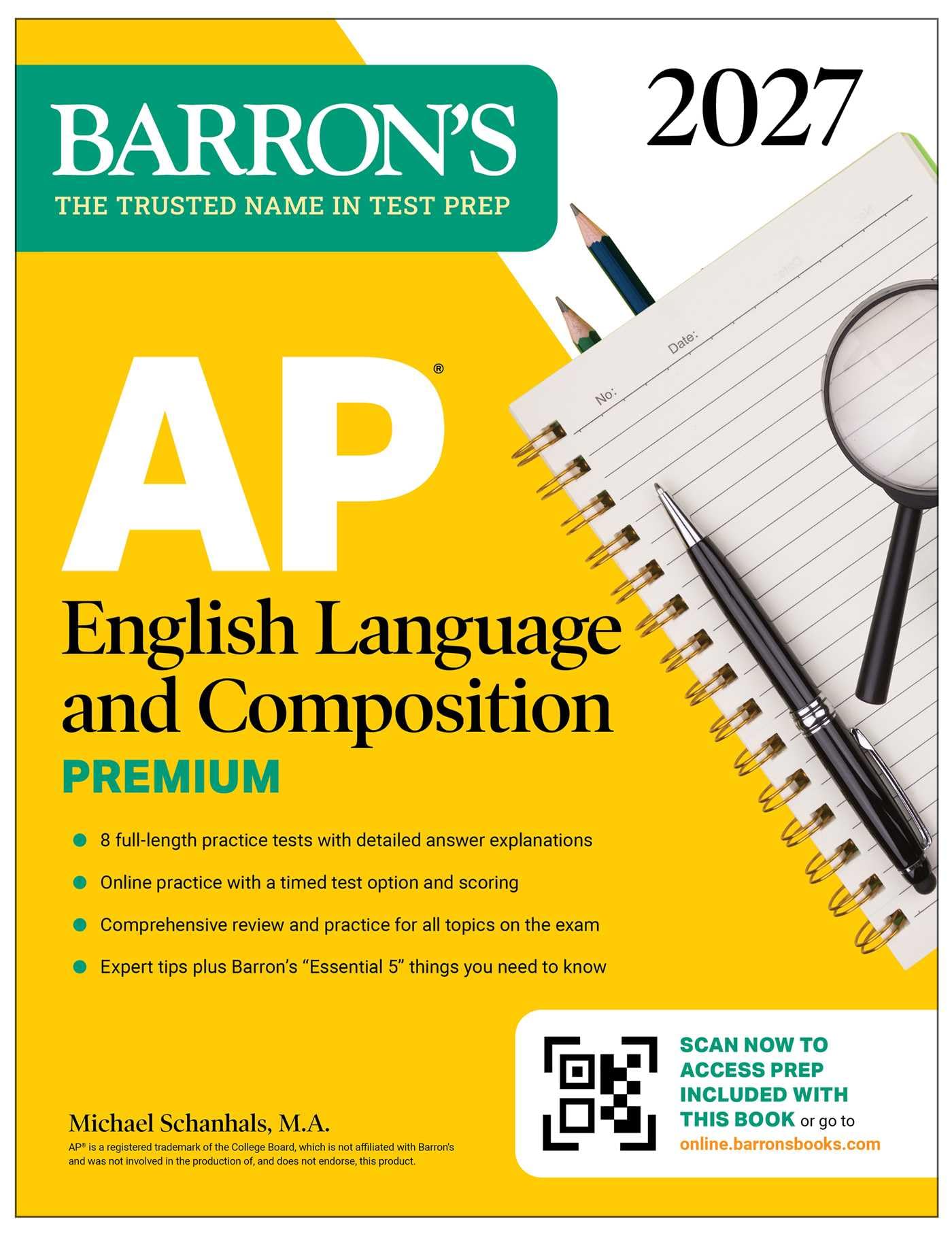 AP English Language and Composition Premium, 2027: Prep Book with 8 Practice Tests + Online Practice (Barron's AP Prep)