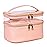 imerelez Pink Makeup Bag, Leather Double Layer Makeup Bag,Travel Accessories Toiletry Bag for Women,Travel Essentials Cosmetic Bag