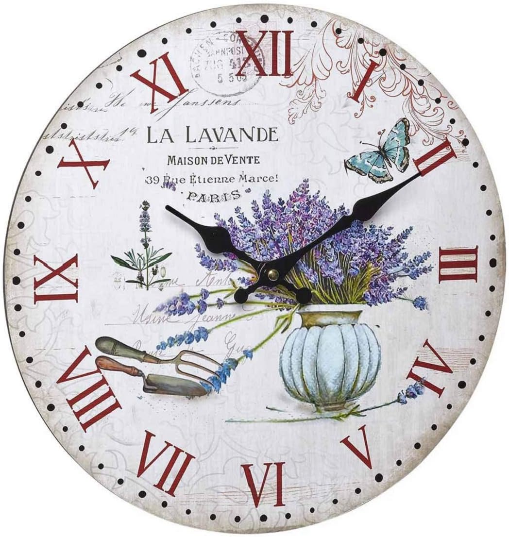 TFA Dostmann 60.3045.11 Vintage Analogue Wall Clock Kensington Station Clock Retro Design Multicoloured Black (L) 337 x (W) 41 x (H) 337 mm