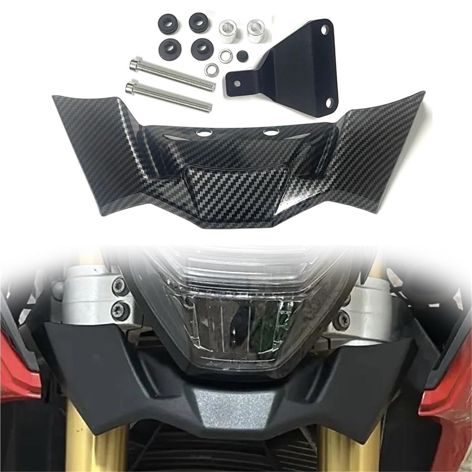 Verkleidungsteil Motorradschutz Verkleidungsschutz Frontlippe Windflügelabdeckung Verkleidung Winglets Schutzabdeckung Zubehör Für BMW F900R F 900 R 2021-2022(Carbon-Black)