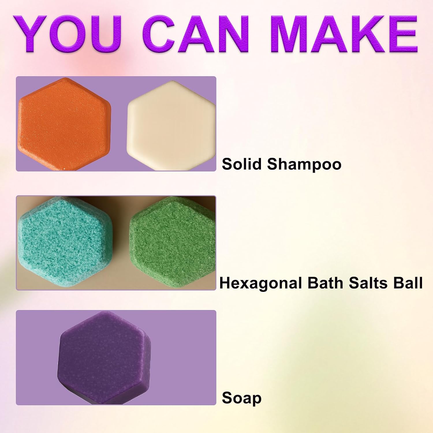 Hexagonal Soap Mold - ABS Material, Multi-Purpose for Bath Salts, Shampoo Bars & Soap Making, Eco-Friendly & Reusable, Easy to Use & Clean, Space-Saving Design
