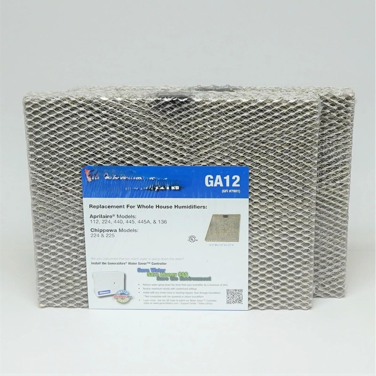 Replacement for 12-2 2 PAK #12 for Aprilaire 440 445 Humidifier Water Panel Pad Filter compatible with ClenAir.
