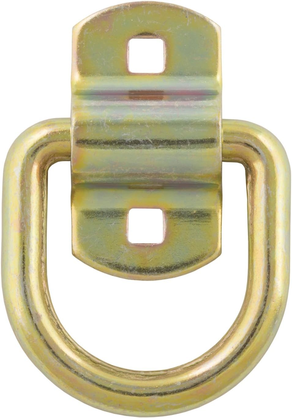 CURT 83740 3 x 3-Inch Surface-Mounted Trailer D-Ring Tie Down Anchor, 11,000 lbs Break Strength, Yellow Zinc