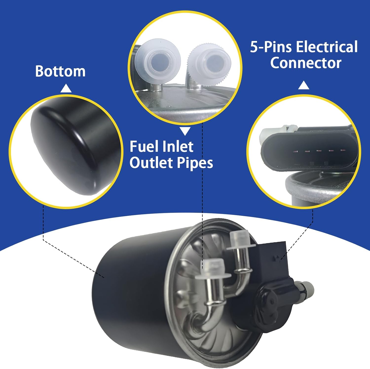 WK820/15 Fuel Filter Compatible With Mercedes Benz E350 GL350 ML350 R350 2010-2014 Freightliner Sprinter 2500 3500 3.0L V6 Diesel 2010-2021 Replaces WK 820/6, WK 820/7
