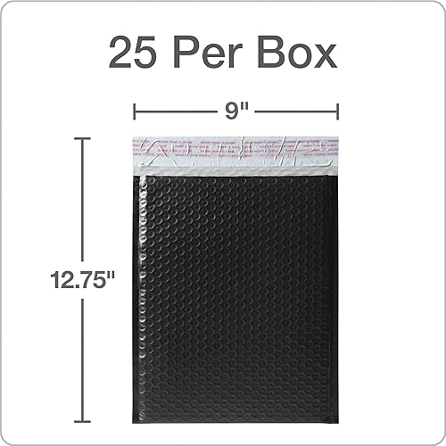 Miniatura 7 de Quality Park Sobres de burbujas, sobres de envío de 8.25 x 11 pulgadas, sobres acolchados de poliéster negro resistentes al agua, cierre Redi-Strip
