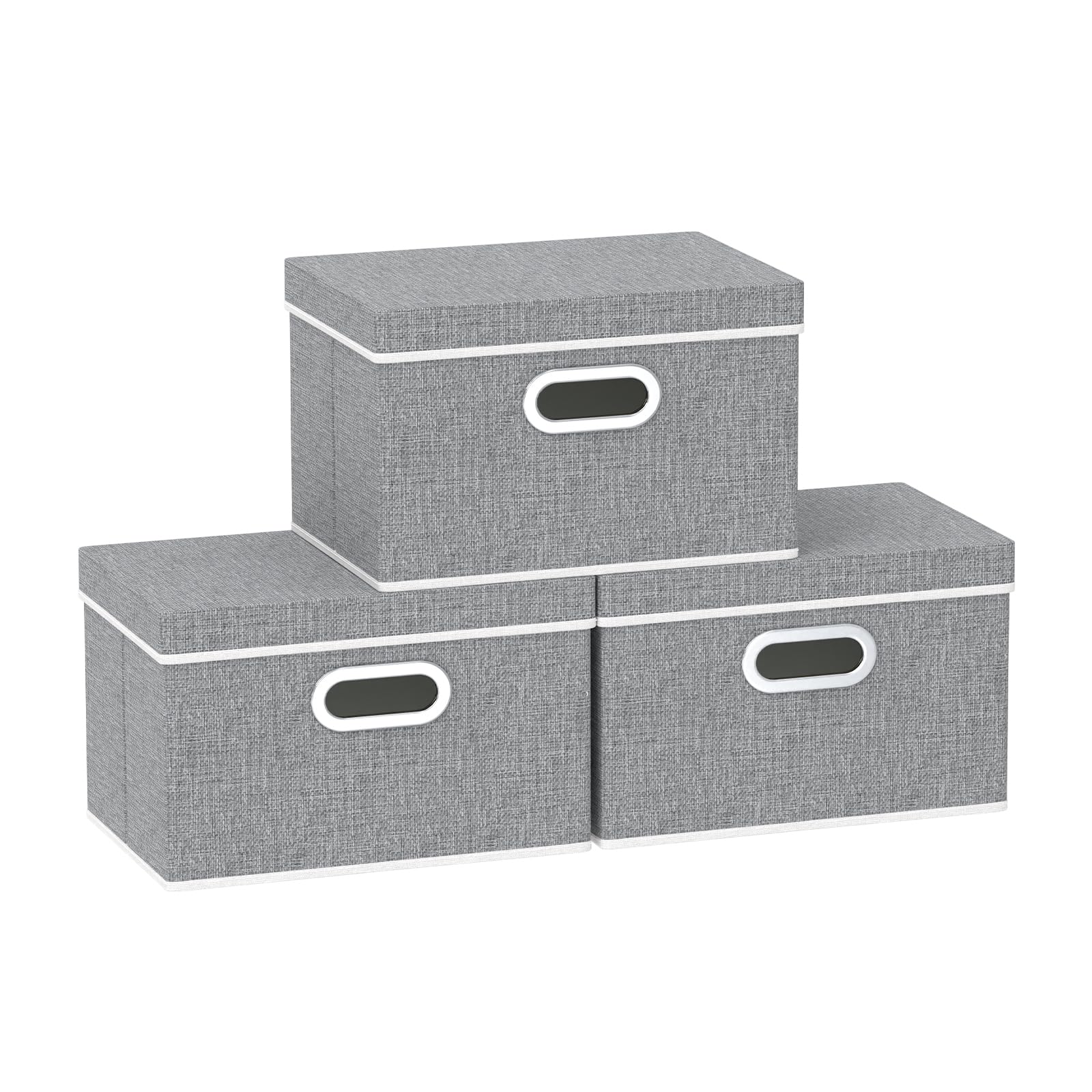 Organisateurs de rangement gris 32x23x20cm parfaits pour ordonner les étagères du salon