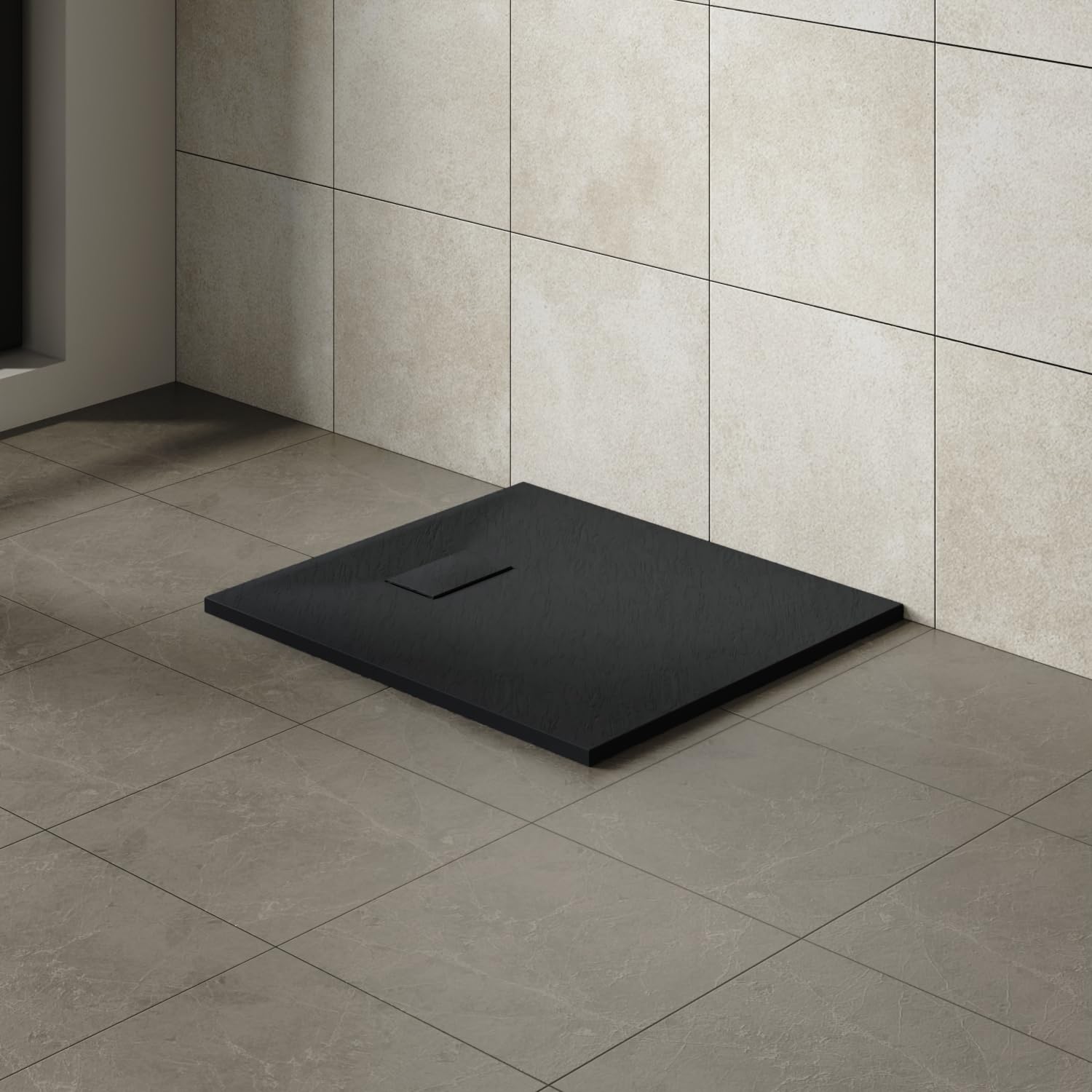 Aquariss SMC Rectangular 900x800mm Shower Enclosure Base Tray Black