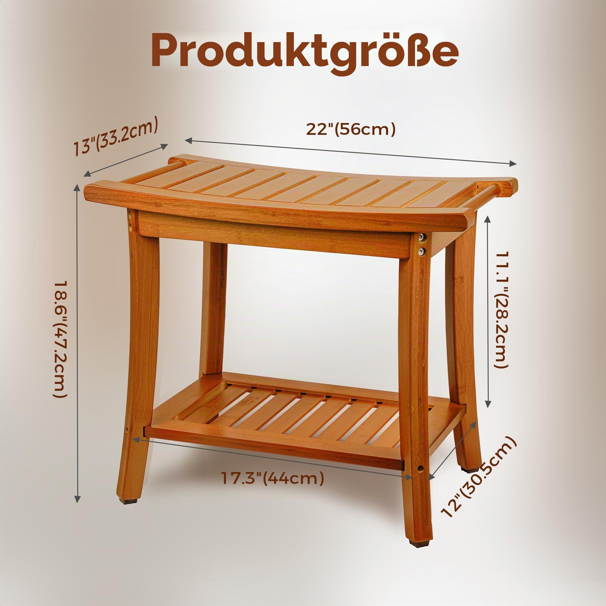 Utoplike Teak Dusche Sitz mit Griffen, tragbare hölzerne Spa Badehocker