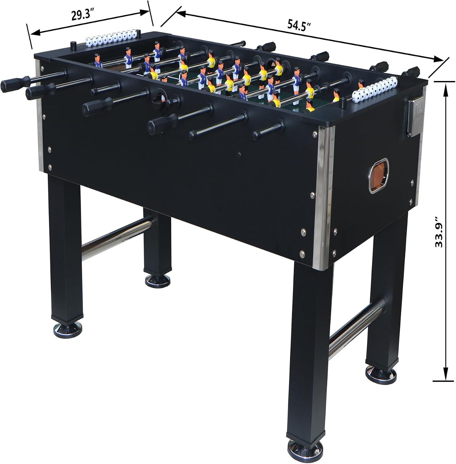 Premium Mini Foosball Table with Accessories - 54.5in L x 29.3in W x 33.9in H - Sturdy Construction, PVC Coated Playfield, Hollow Steel Play Bar - Ideal for Kids and Adults