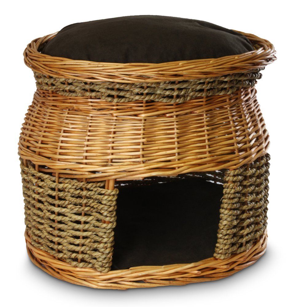 double decker wicker cat bed