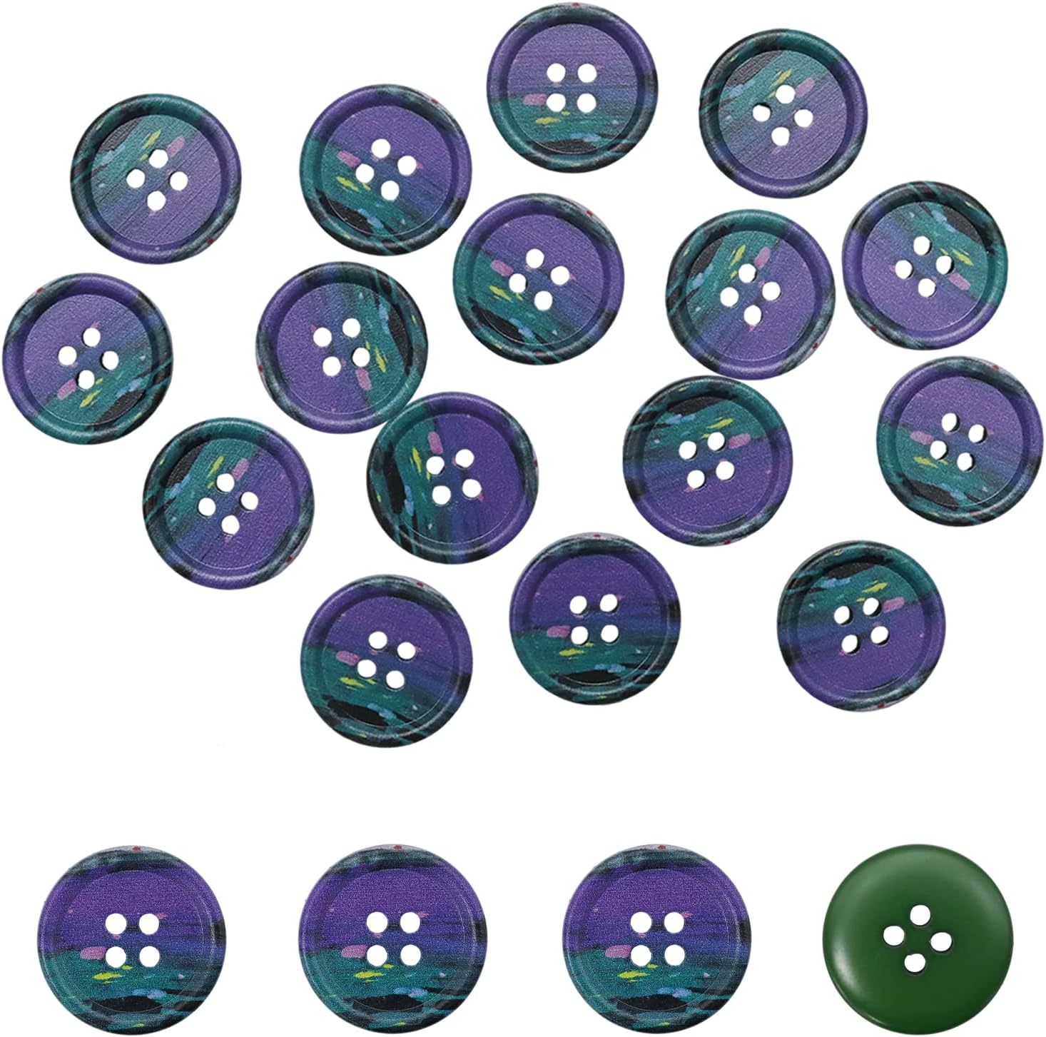 Lilaly 20PCS Resin 3/4" Buttons for Crafts Sewing DIY 21MM (ZQB)