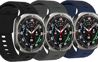 (3 Pack) Compatible with Samsung Galaxy Watch 7 Ultra 47mm Band (2024), Quick Release Soft Silicone Sport Strap Women Men Replacement Accessory Fit for Samsung Galaxy Watch Ultra Band, Set A