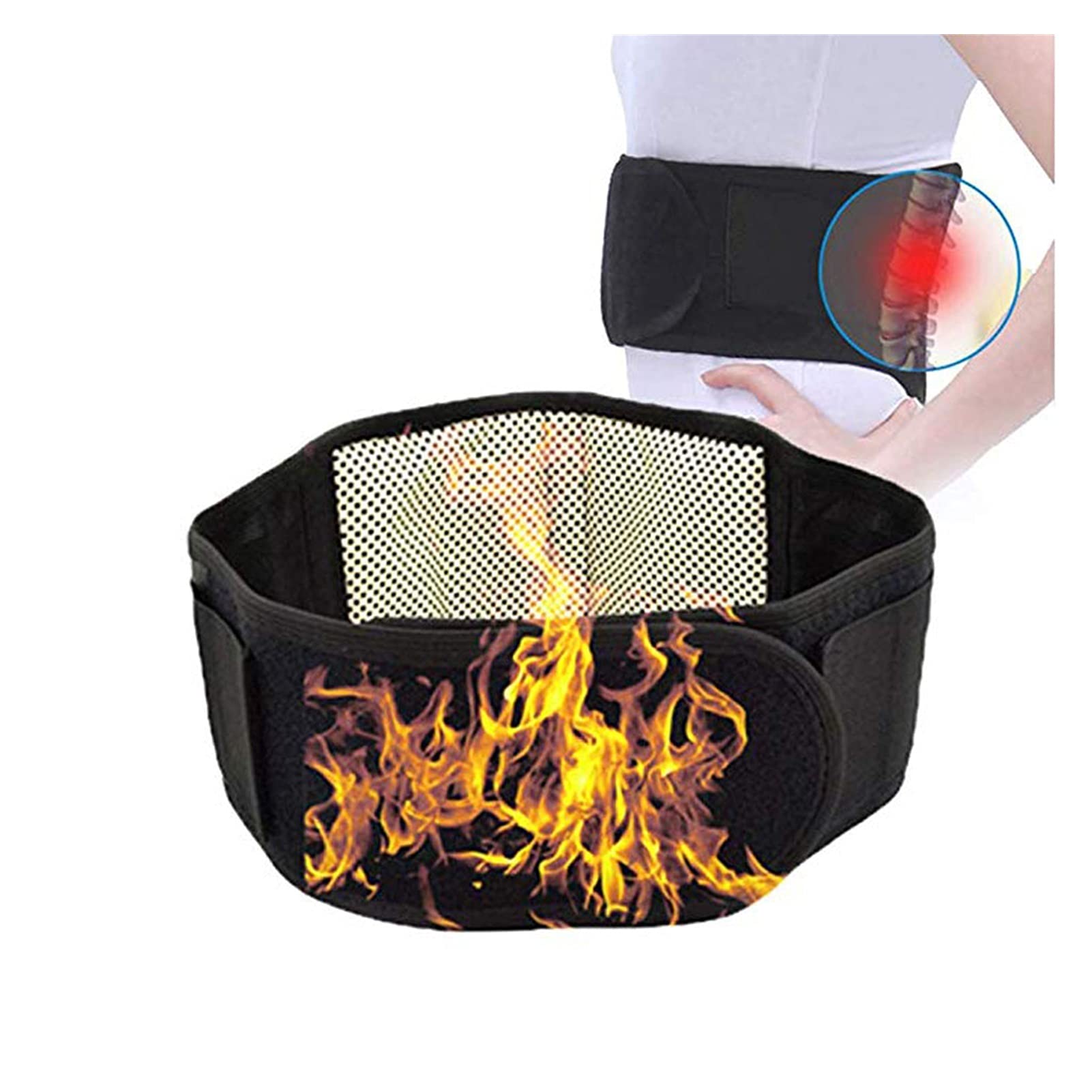 Adjustable Lumbar Support Self-heating Magnetic Therapy, Safe, Promote Metabolism, Dredge Meridians and Lumbar Support (Size : XL)