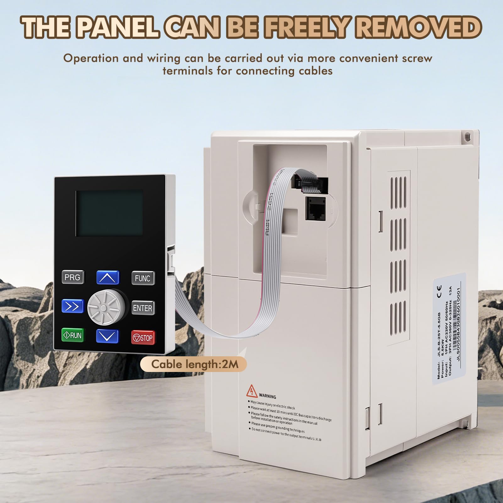 Inverter 220v a 380v Professionale, VFD 5.5KW 220V Ingresso monofase 380V Uscita trifase Convertitore di frequenza 50/60Hz, Azionamento a frequenza variabile per Controllo Velocità CNC Motore Mandrino