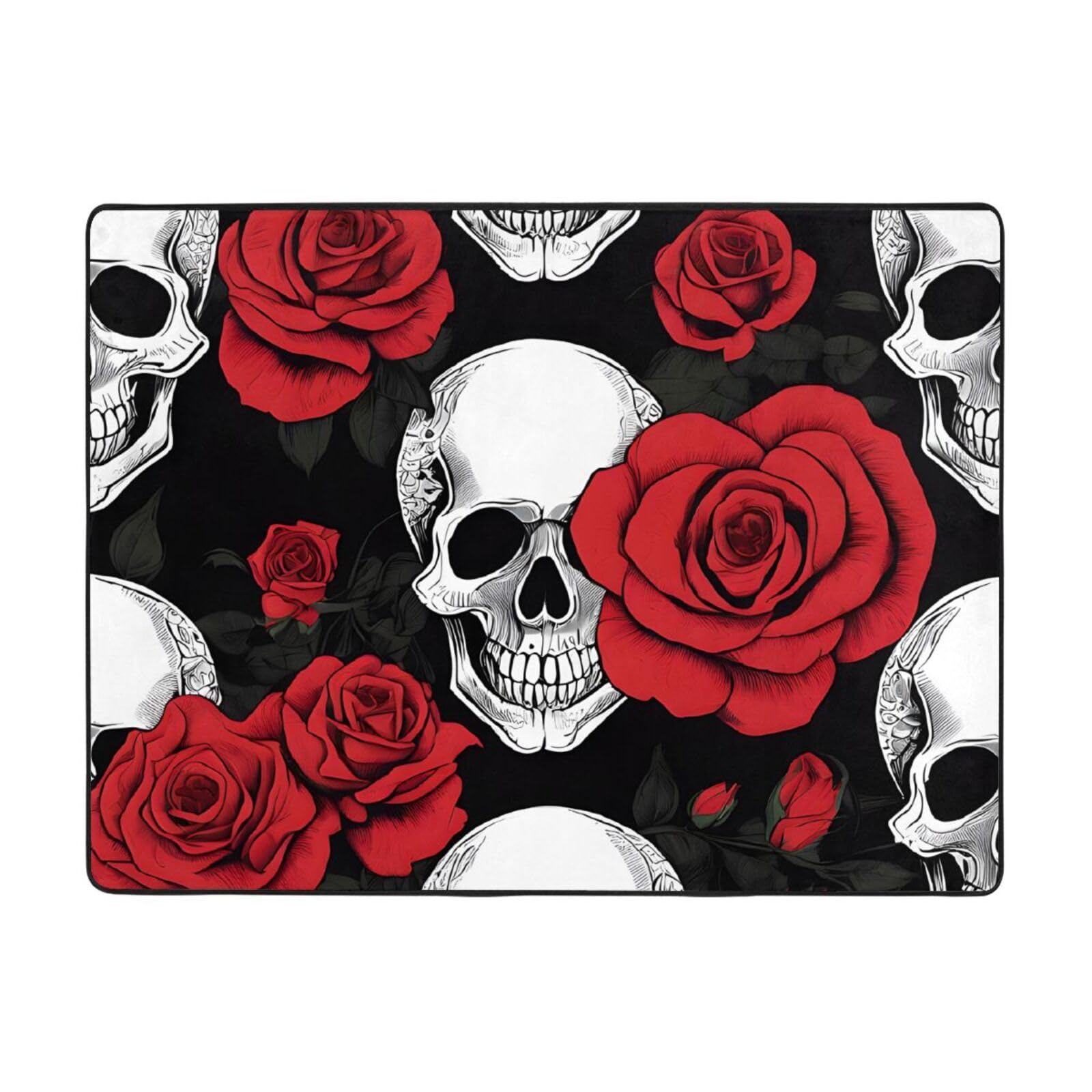 Tapis de chambre crâne d'Halloween pour une décoration de dortoir ou salon cosy