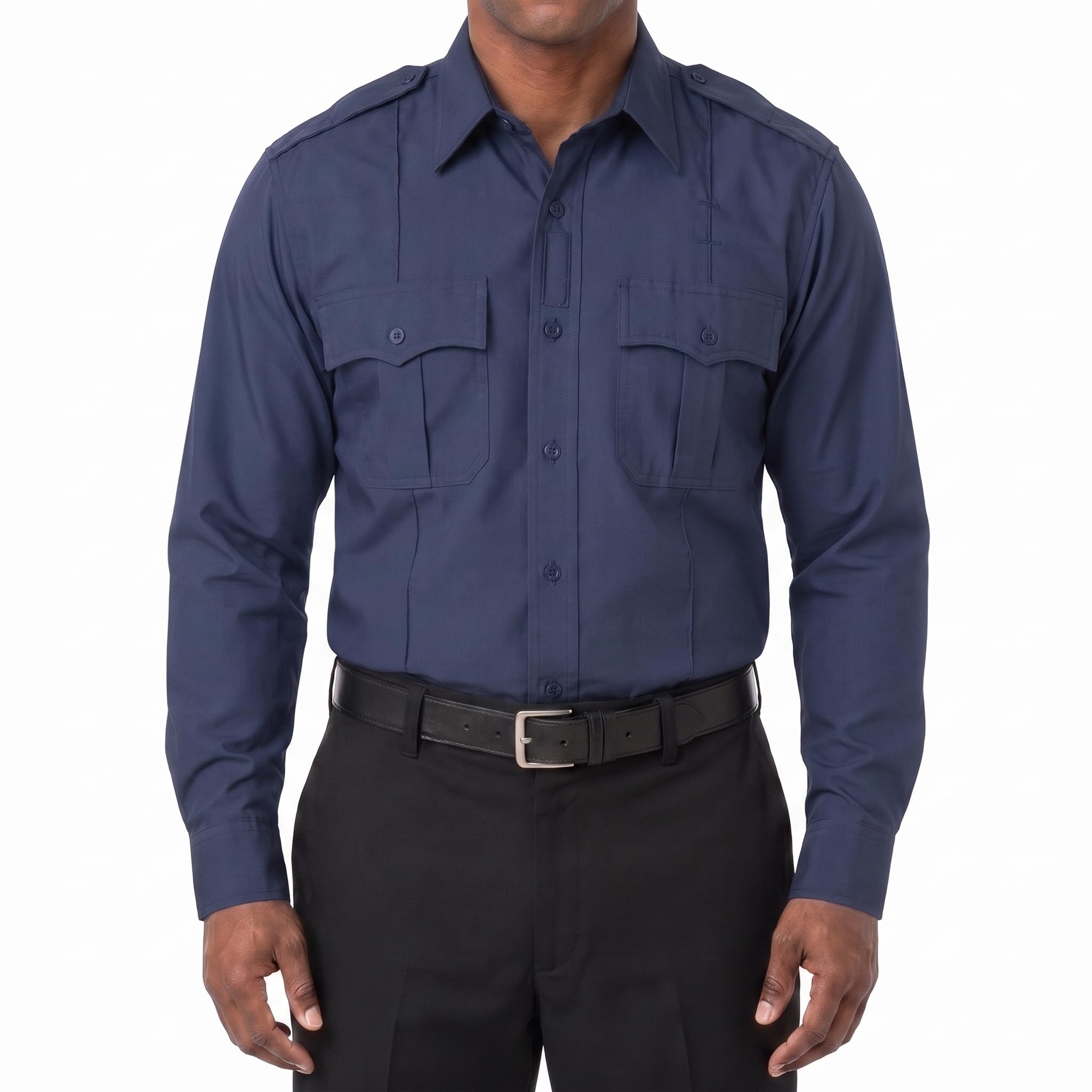 First Class 100% Polyester Short &amp; Long Sleeve Zippered Uniform Shirt 4 Pocket Hidden, Law Enforcement BDU Zipper Closure.