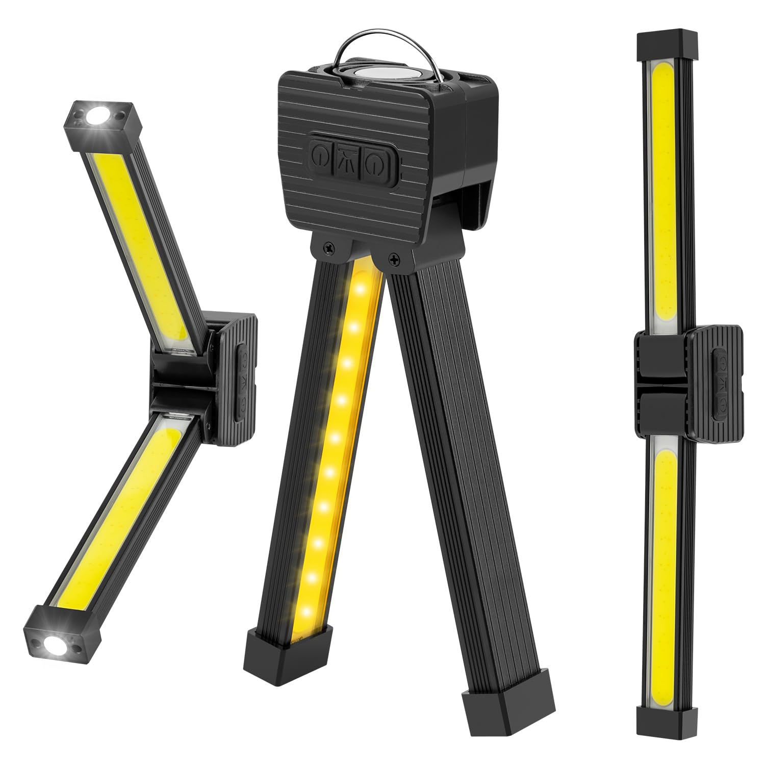 Koiladasa Gym Lamp, Portable Gym Light Posing Lamp Magnetic LED Flashlight 7th Gear Dimming with Hanging Hook 180° Folding (Black)