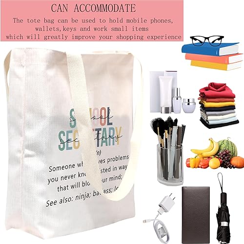 Miniatura 9 de POFULL Secretario Regalo Secretario Apreciación Regalo Secretario Definición Bolsa de cosméticos, Bolsa de cosméticos para secretario escolar