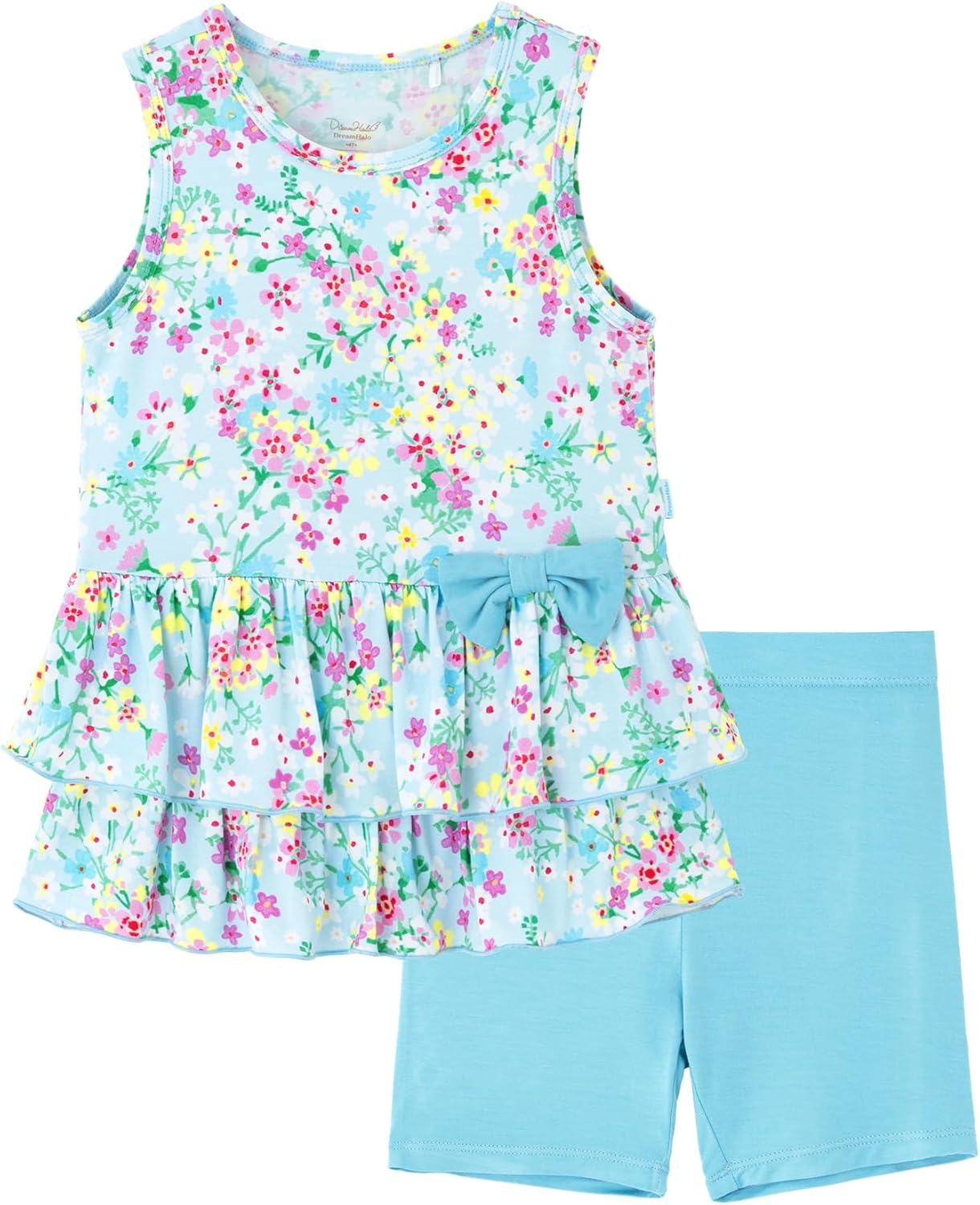 Toddler Girls Summer Outfits Sleeveless Tank Top and Shorts 2-piece Kids Clothes, Viscose Made from Bamboo 2-6Years