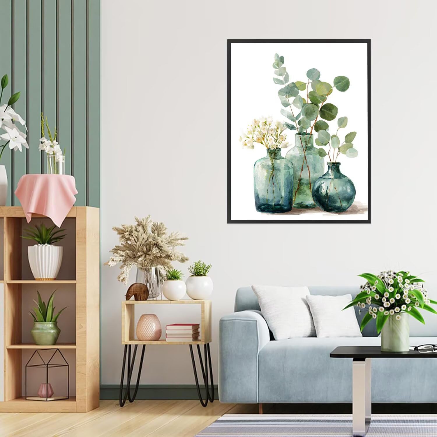 Dipingere con i Numeri Adulti Vaso, verde Dipingere con i Numeri Bambini DIY Kit, Set Premium con Pennelli, Decorazione Casa & Creativo Regalo di Compleanno, Attività di Tempo libero 70x95cm z-188