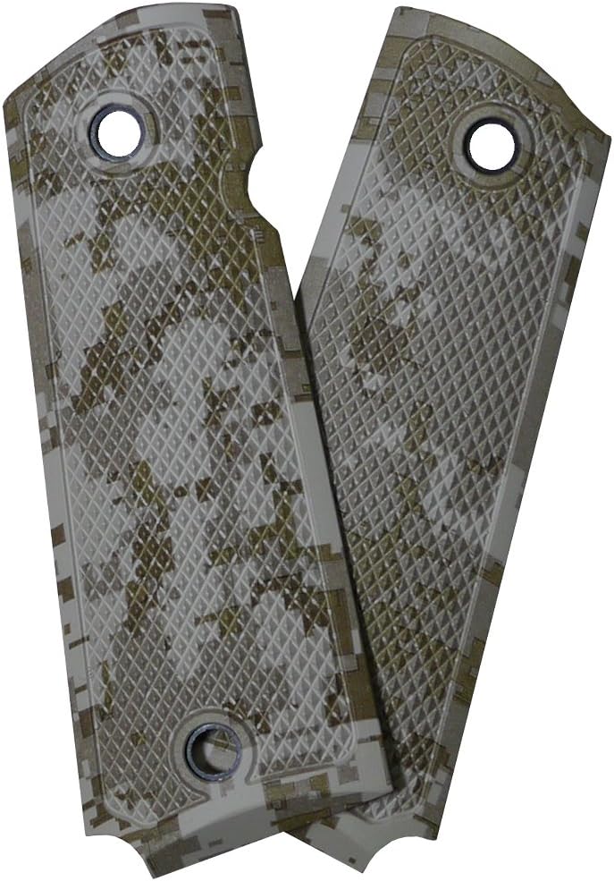 AlumaGrips 1911 Full Size Light Weight Desert Digital Complete Coverage Checkering Ambi Grip