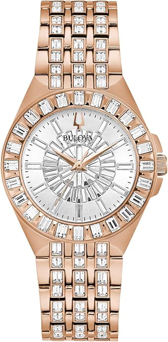 Bulova Ladies Quartz Phantom Rose Gold-Tone Stainless Steel Bracelet