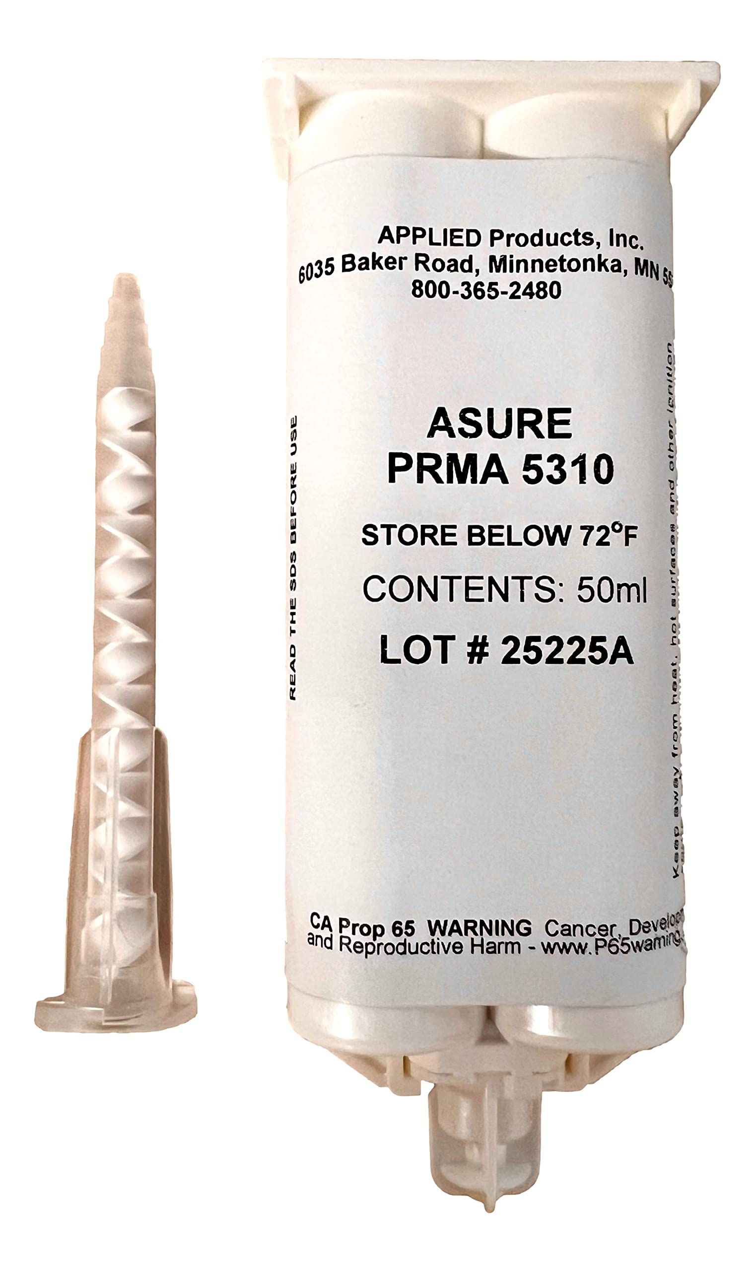 Advanced Adhesive Systems AAS 5310 All Purpose High Strength MMA Adhesive 50ml/1.7oz Cartridge with Static Mixing Tip (Compare to Plexus MA310)