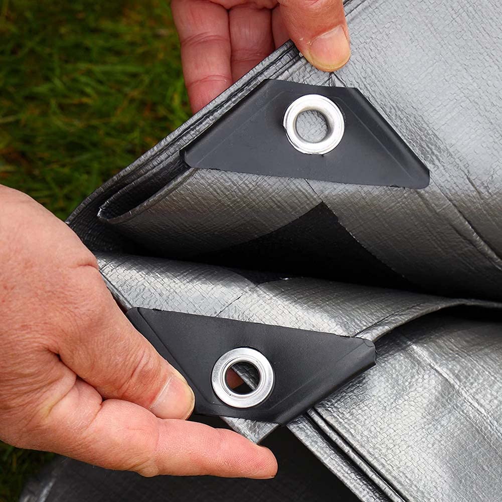 Lona impermeable resistente de 4 x 9 m, con ojales reforzados, lona de polietileno de 180 g/m², cubierta duradera para exteriores, camping, jardinería y protección de equipos