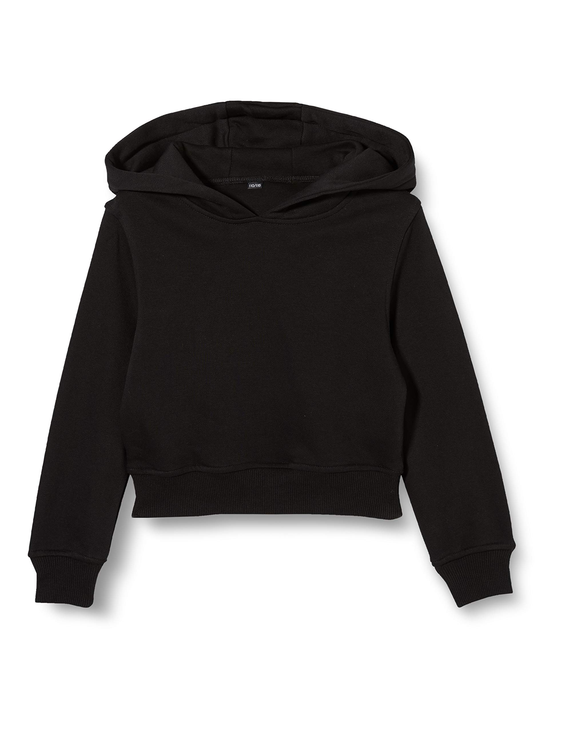 Build your Brand Girls' Hooded Sweatshirt, black, 158-164