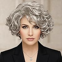 Vista 17 de XIUFAXIRUSI XIUFAXIRUSI - Pelucas cortas rubias con corte Bob para mujeres blancas, con flequillo lindo, peluca sintética de longitud hasta