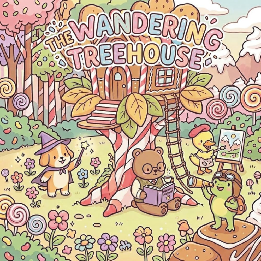 THE WANDERING TREEHOUSE: Cozy Realms & Magical Journeys Coloring Book