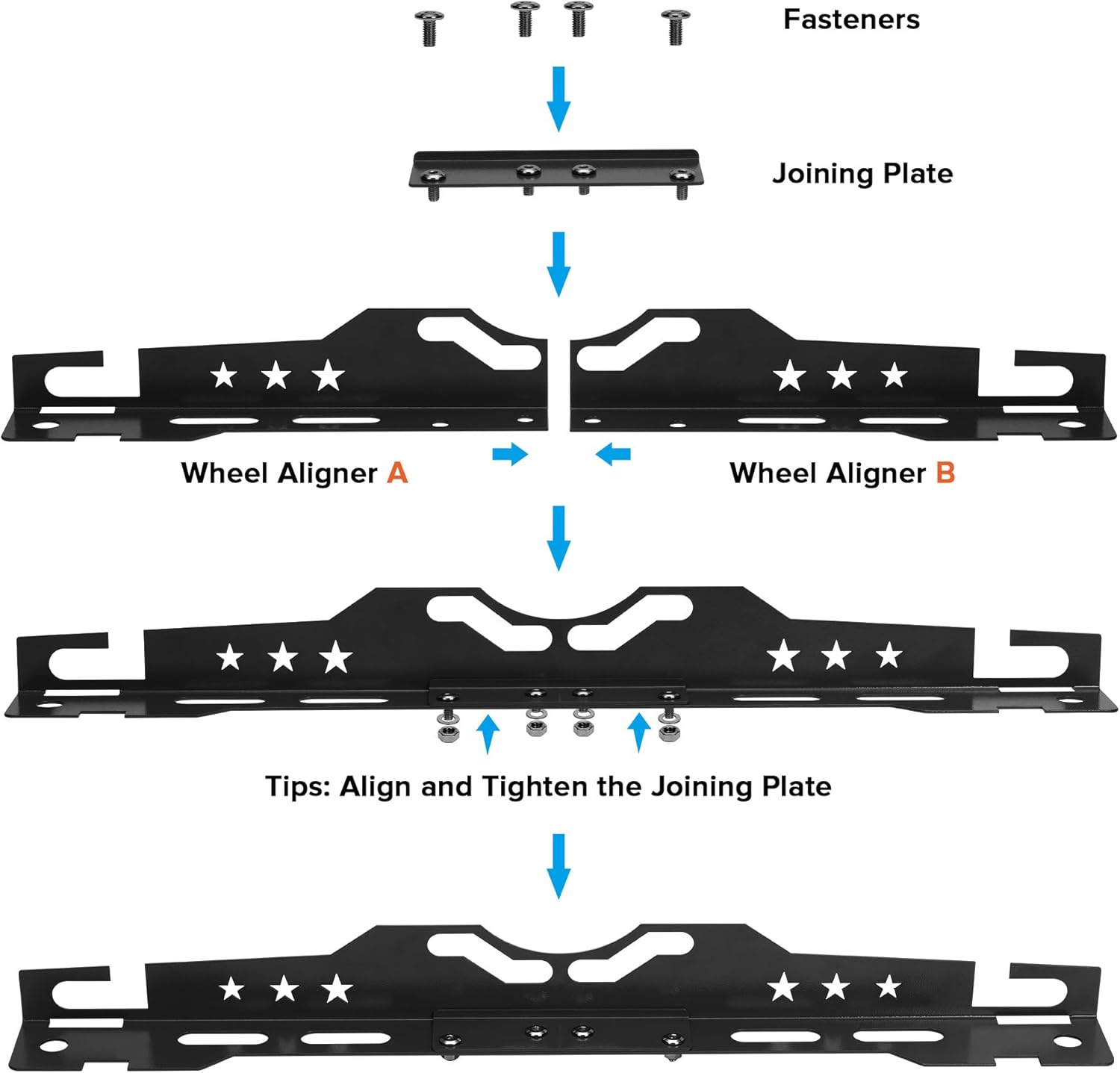 Wheel Alignment Tool with 2 Measuring Tapes, Automotive Tools Matte Black Toe Alignment Plates for Home Use, Camber Alignment Plates, Car Alignment Tool Kit, Front End Alignment Tool image 6 of 7 B0DWMLWZXH