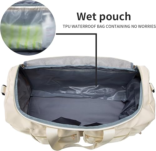 Miniatura 4 de Bolsa de lona con compartimento para zapatos, bolsa de viaje de noche, bolsa de transporte, bolsa de gimnasio, bolsa de deporte, bolsa de fin de