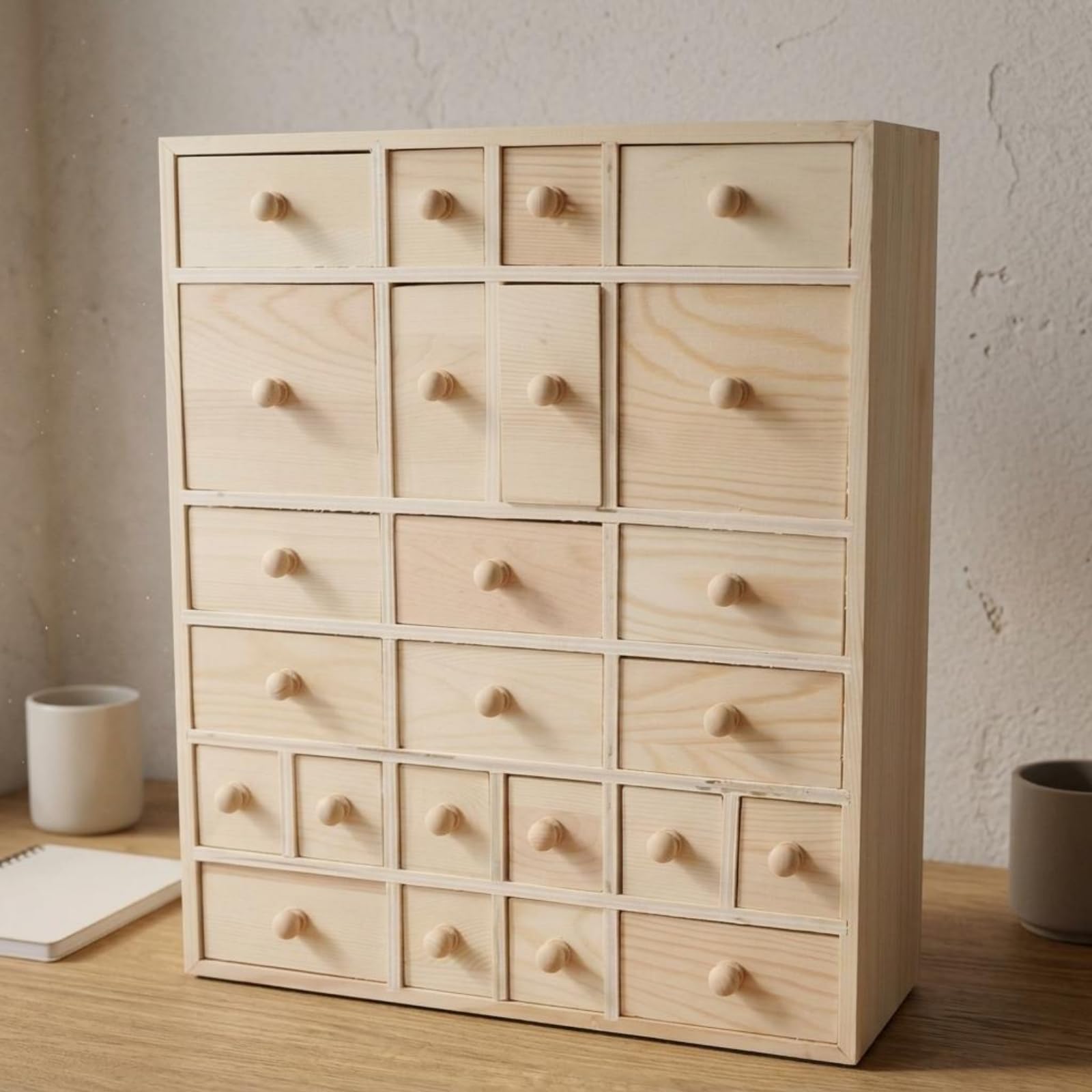 Cabinet Armadietto Organizer in Legno Compatto con Design Rettangolare per Separare Gioielli E Accessori Adatto per Donne Zona Vanity 35x29x11cm