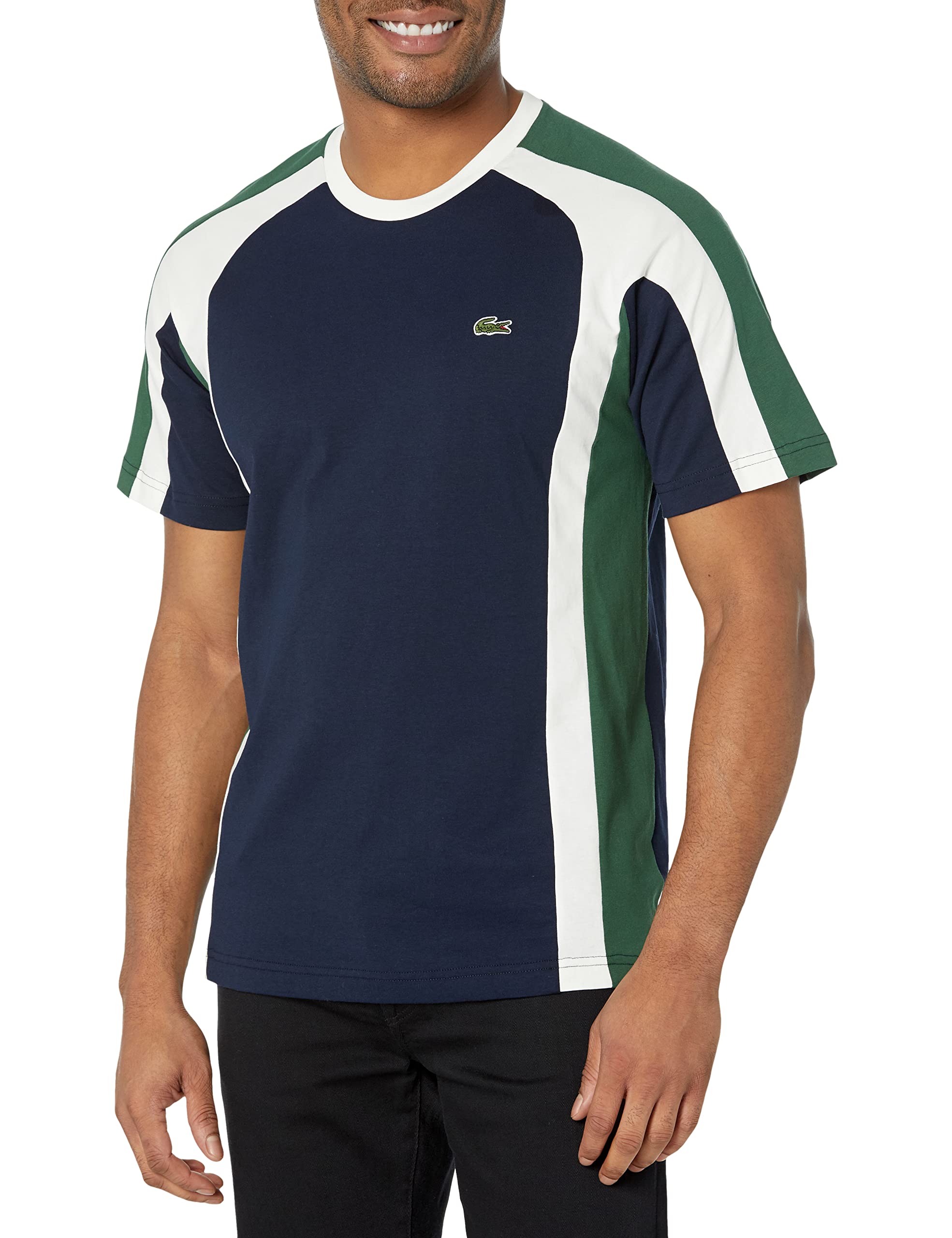 Lacoste Men's Short Sleeve Regular Fit Colorblocked Tee Shirt