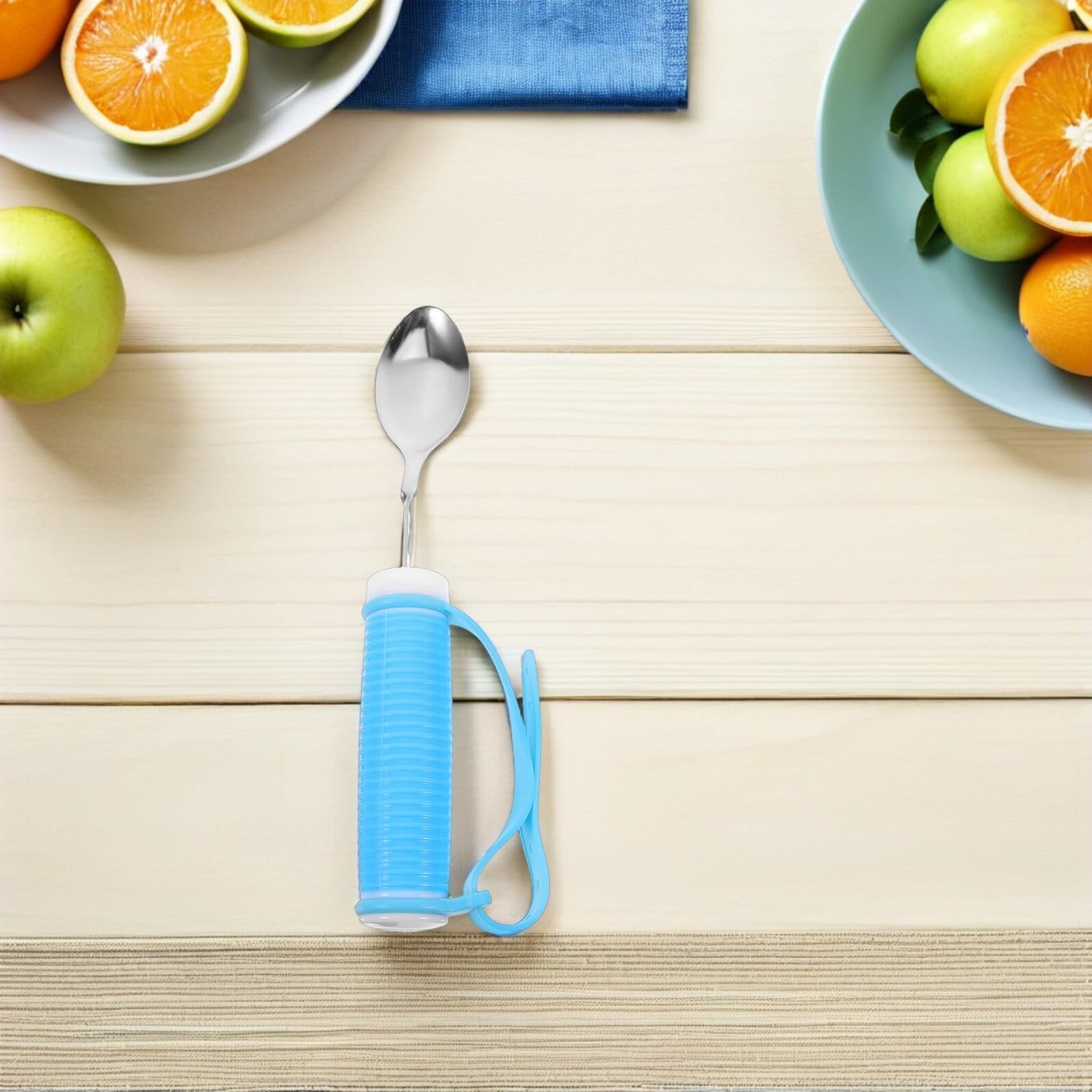 Set Posate Disabili 2 Pezzi Cucchiaio Flessibile e Forchetta in Acciaio Inox per Riabilitazione Forza Mano, Manico Ergonomico Antiscivolo per Anziani e Centri