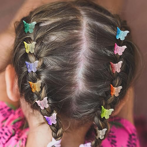 Miniatura 4 de YISSION 60 pinzas para el pelo pequeñas de mariposa para niñas, pinzas para el cabello con diseño de mariposa, pinzas para el cabello para bebés y