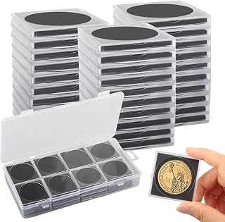 33 Stück Münzhüllen Münzen Aufbewahrung Münzen Hüllen Münzkoffer 20/25/30/35/40mm Münzkapseln Münzetui Silbermünzen Aufbewahrung mit 1 Große Plastikbox für Münzsammelartikel