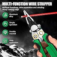 Vista 4 de Alicates pelacables 8 en 1, alicates de electricista 8 en 1 2025 con probador de voltaje, pelacables para cortar y extraer cables, tijeras de cable