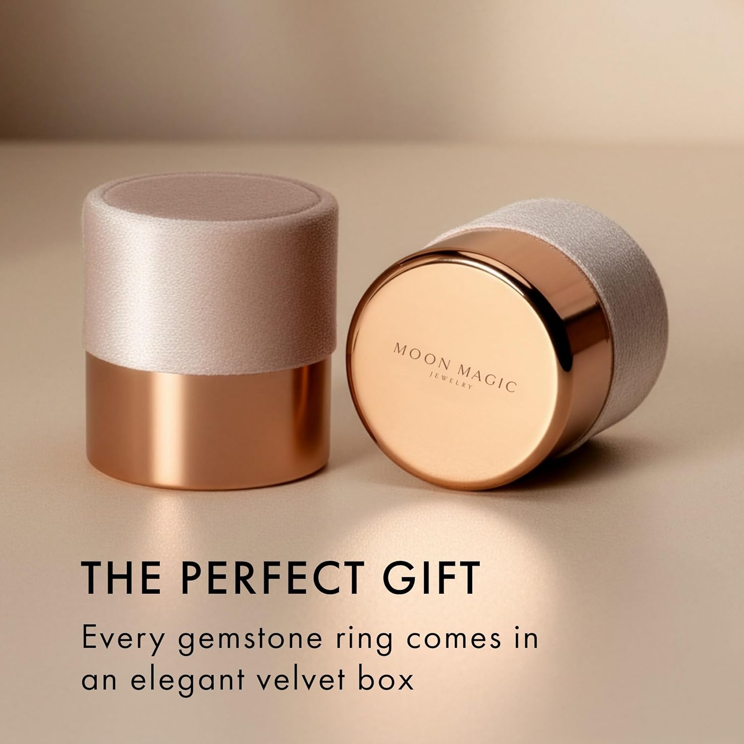 Moon Magic Authentic Moonstone Ring for Women | Amethyst, Aquamarine, Black Obsidian Ring Flow/Real 925 Sterling Silver | 18k Rose and Yellow Gold Raw Crystal Rings for Women/Genuine Gemstone Jewelry - Image 4