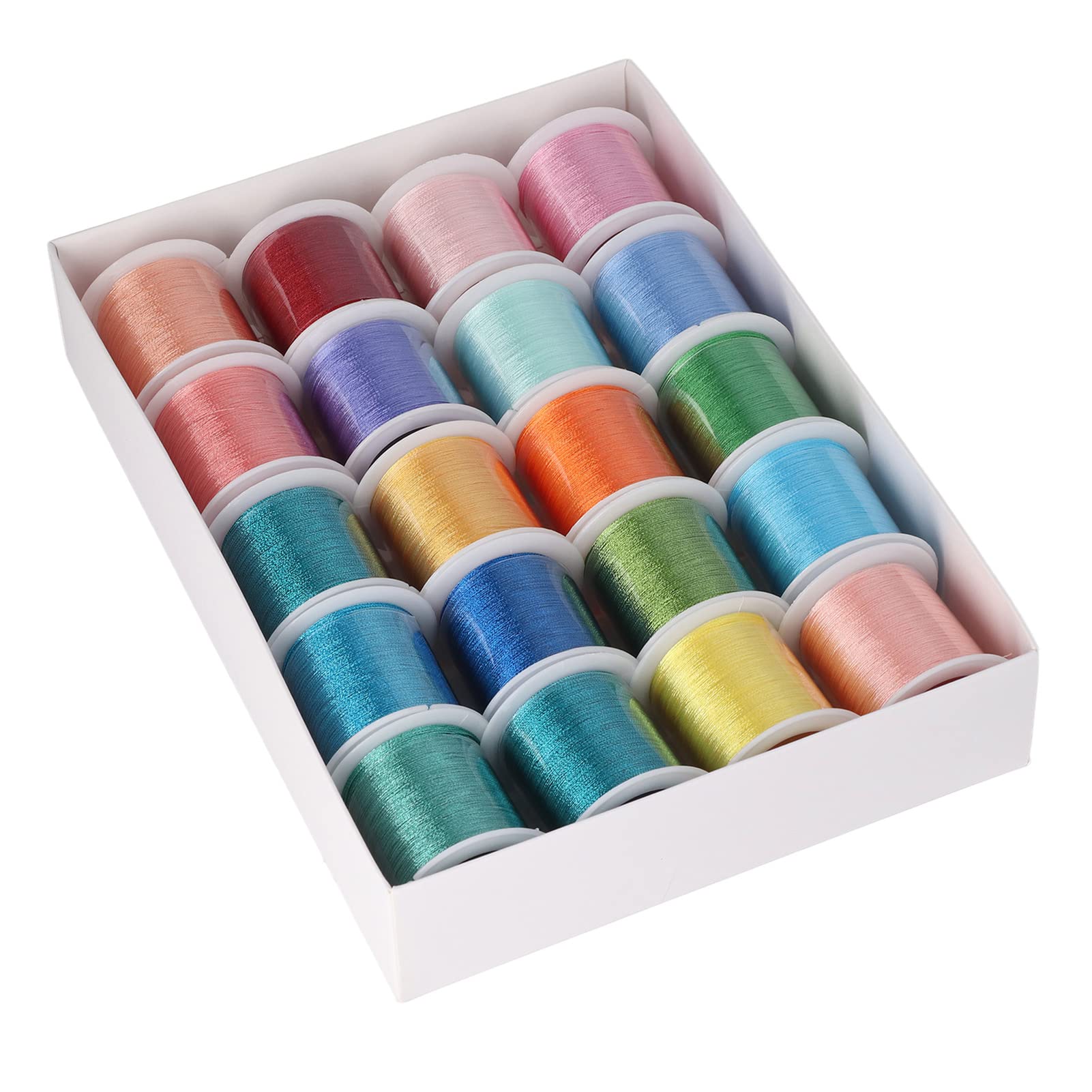 20 Unidades de cordón para Pulseras, 328 pies cortables, 0,2 mm, cordón de poliéster de 3 Hilos para ensartar Cuentas, cordón elástico para fabricación de Joyas con Cuentas de