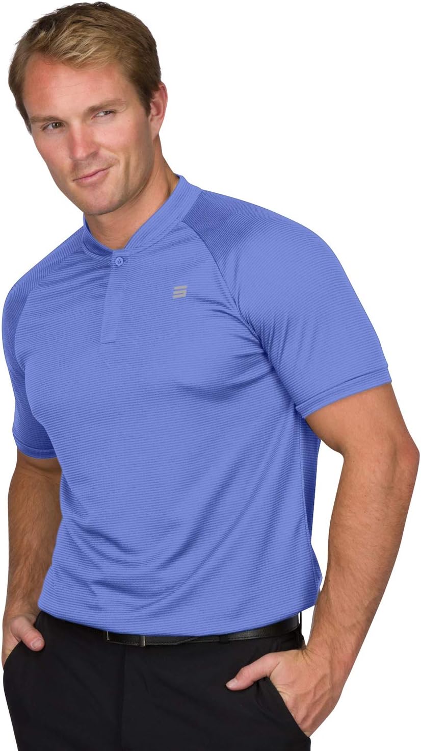 Three Sixty Six Collarless Golf Shirts for Men - Quick Dry Short Sleeve T-Shirt with 4-Way Stretch Fabric & UPF 30 - Image 2