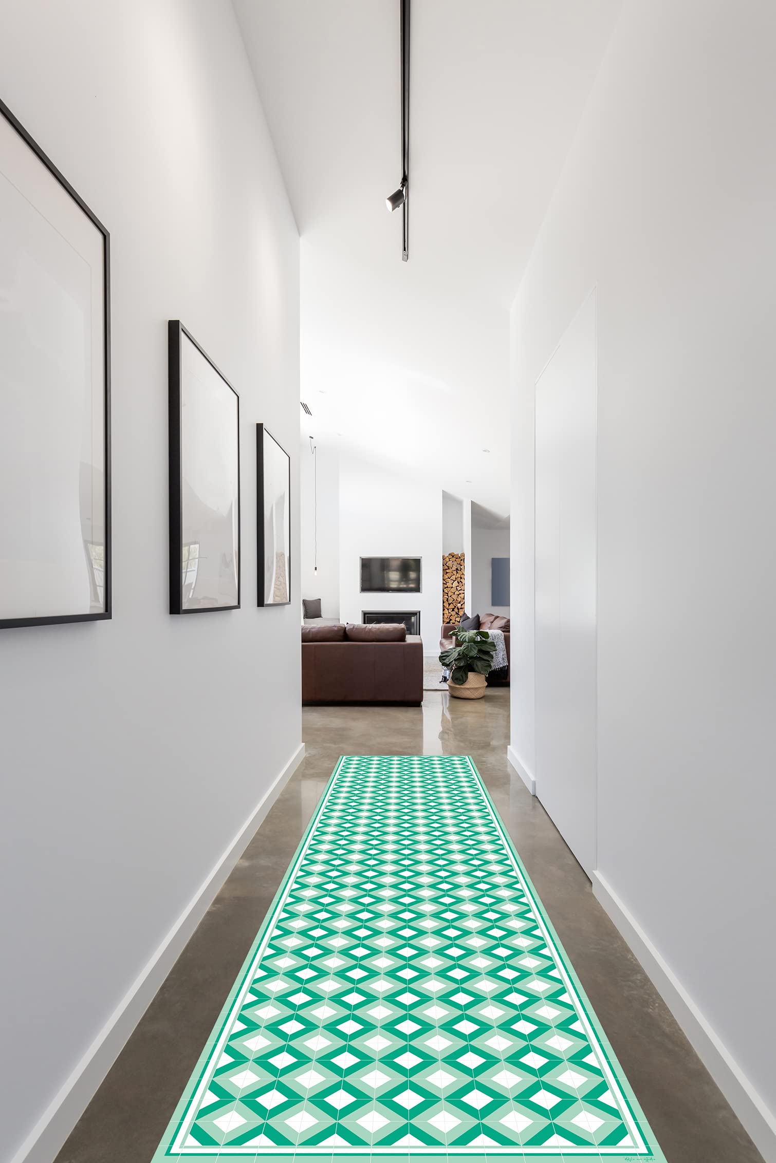 DobleUve Estudio Tapis Vinyle 26 | Vert | 80x200 cm | Tapis Cuisine | Tapis de Salon Antidérapant Antifongique Ignifuge | Tapis Enfants | Tapis Bain PVC | Tapis PVC