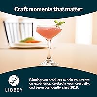 Vista 6 de Libbey 3055 Perception - Juego de 12 copas de cóctel de coupé, elegantes y curvas, copas de Martini Coupé de 8.5 onzas con tallo de champán