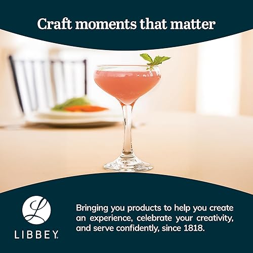 Miniatura 6 de Libbey 3055 Perception Cocktail Coupe Glasses Set of 12, Elegant, Curvaceous Coupe Martini Glasses, 8.5 Oz Stemmed Cocktail Glasses for Beverages