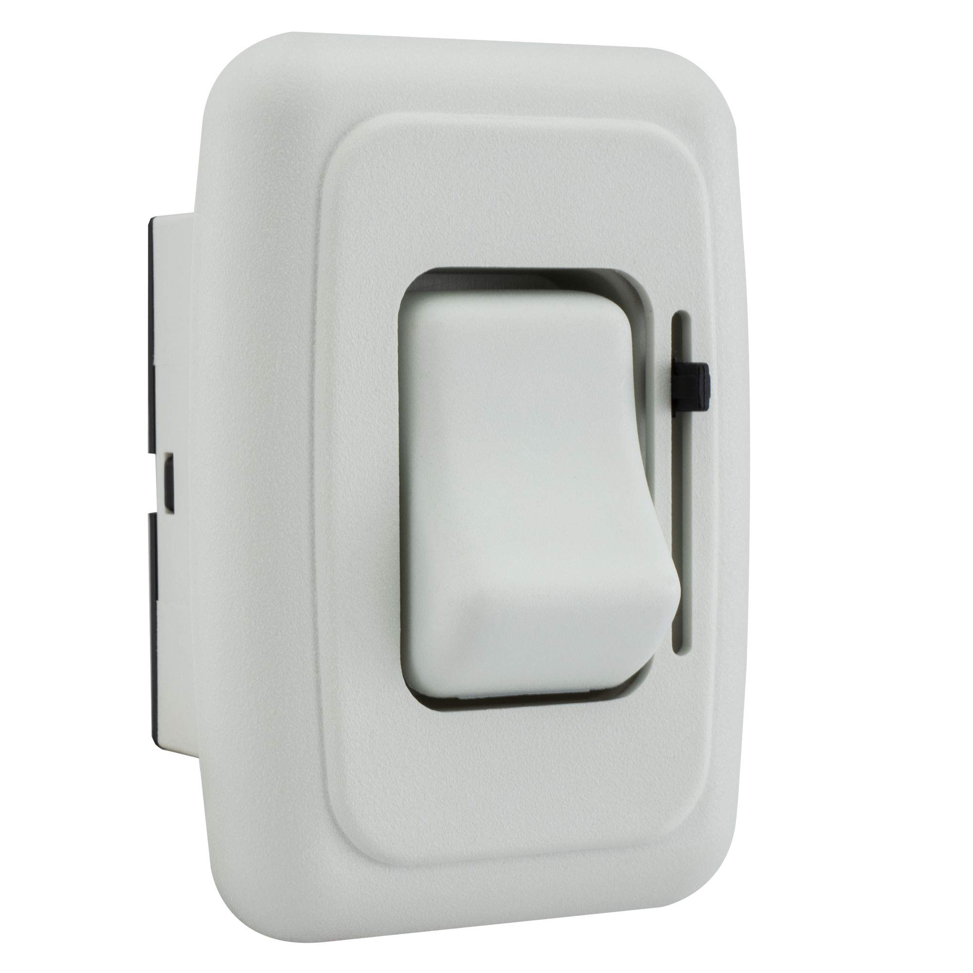 RecPro RV 12V DC Toggle Style Light Switch with High-Side Dimmer (White)