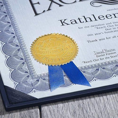 Miniatura 7 de PaperDirect Sello oficial de excelencia en relieve para certificado de lámina dorada, 2 pulgadas, autoadhesivos, 100 unidades, sellos en relieve