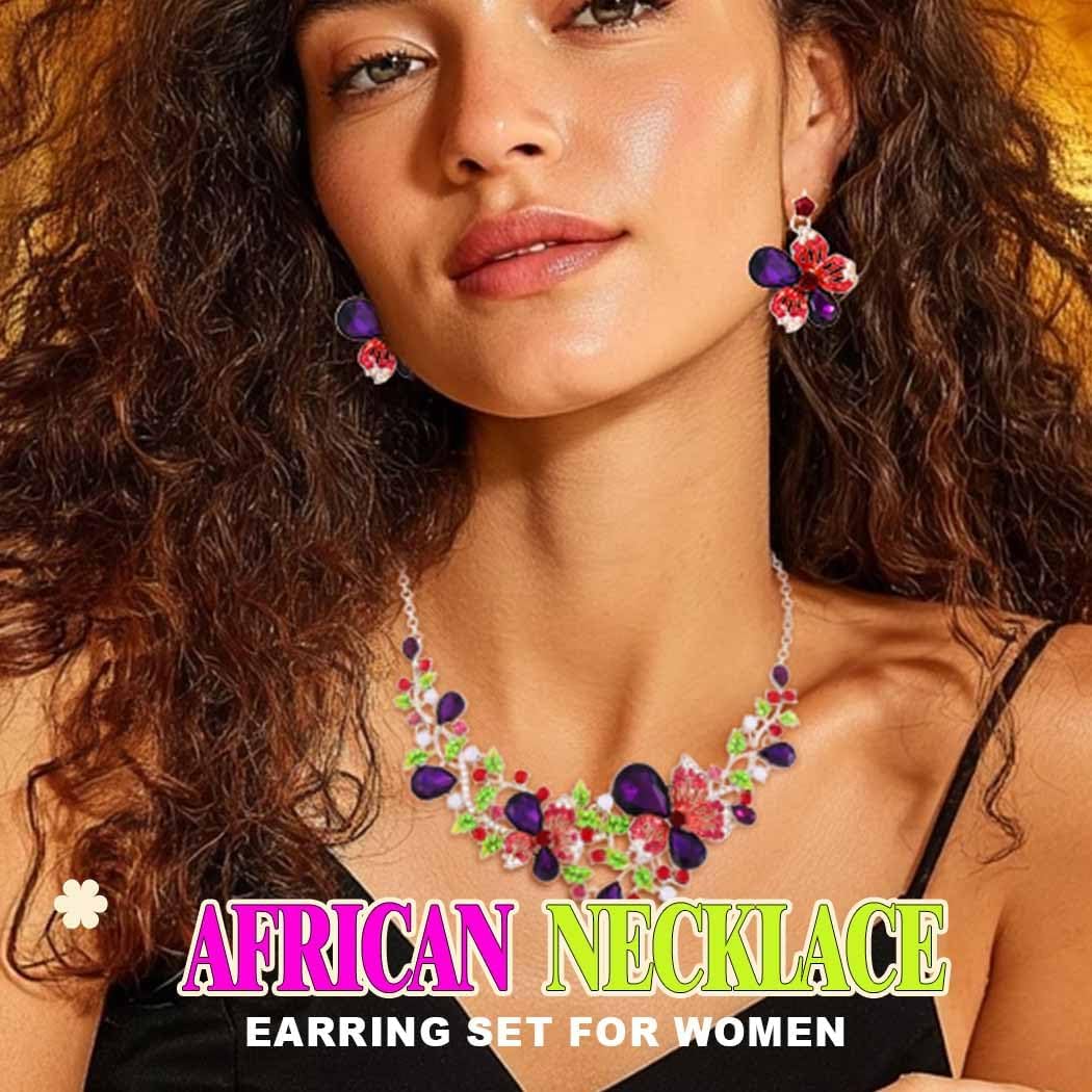 JAKAWIN Purple Jewelry Set Rhinestone Flower Necklace and Earring Set for Women - Image 5