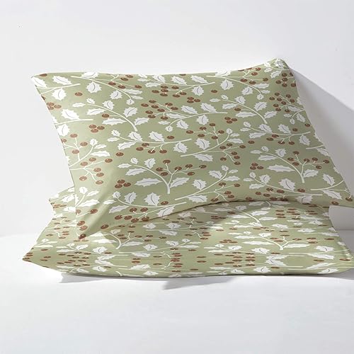 Miniatura 3 de Sábanas de Navidad tamaño King, sábanas de bayas de Navidad, juego de sábanas y fundas de almohada de 4 piezas, sábana bajera ajustable de